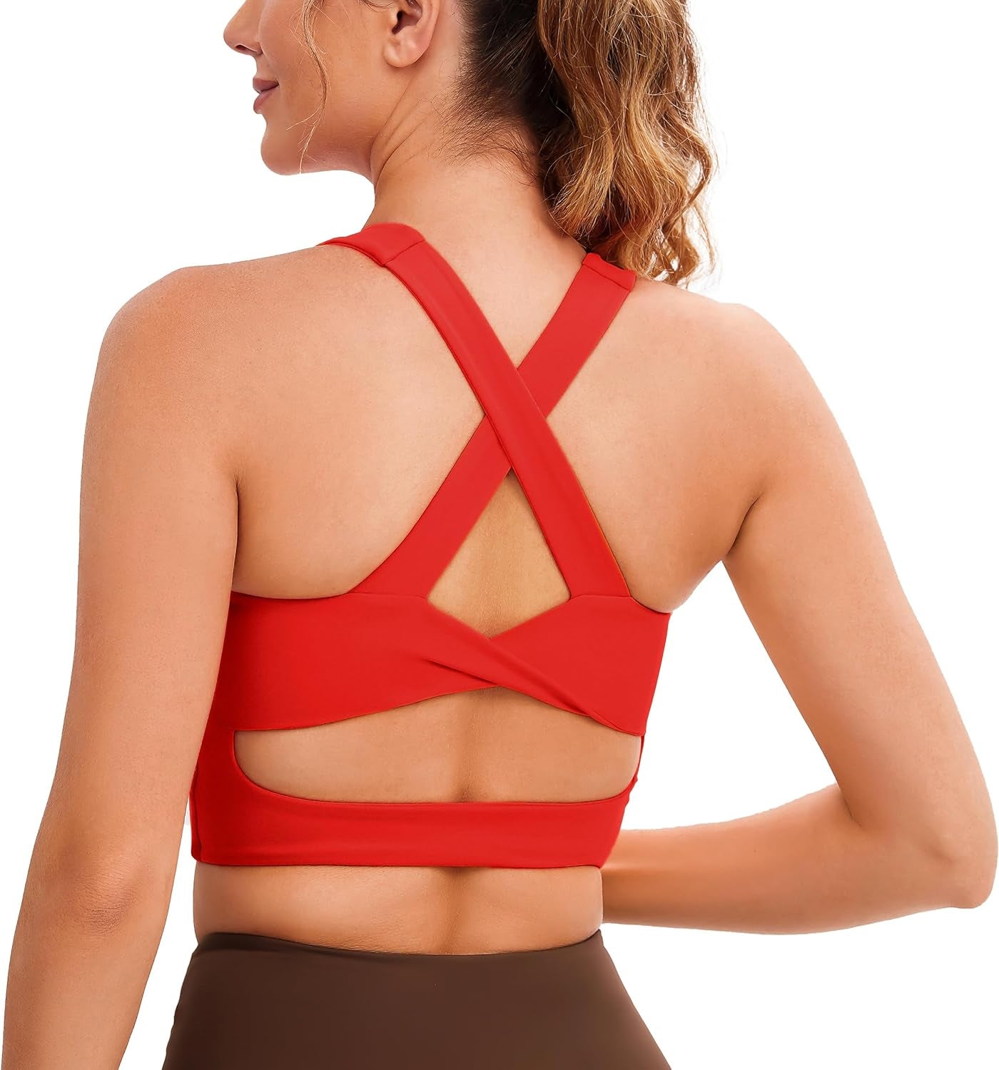 Sports Bras for Women Criss-Cross Back Padded Workout Tank Tops Medium Support Crop Tops for Women