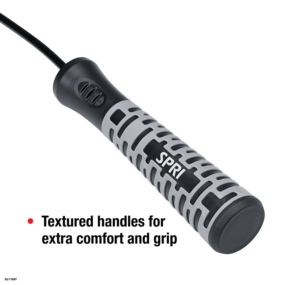 Sure-Grip Textured Adjustable Speed Rope, Black