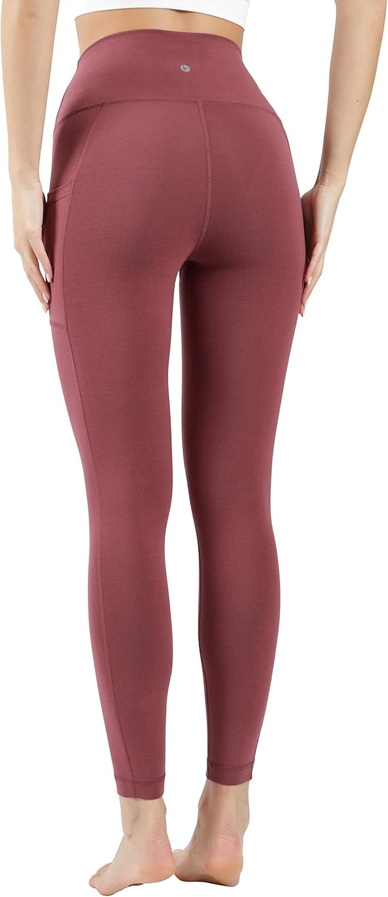 Cotton High Waist Ankle Length Compression Leggings with Elastic Free Waistband