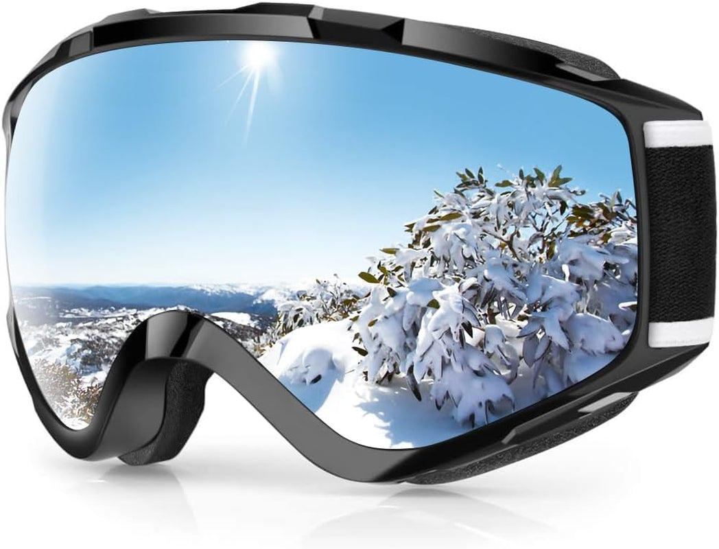 Ski Goggles OTG - over Glasses Snow/Snowboard Goggles for Men, Women & Youth - 100% UV Protection