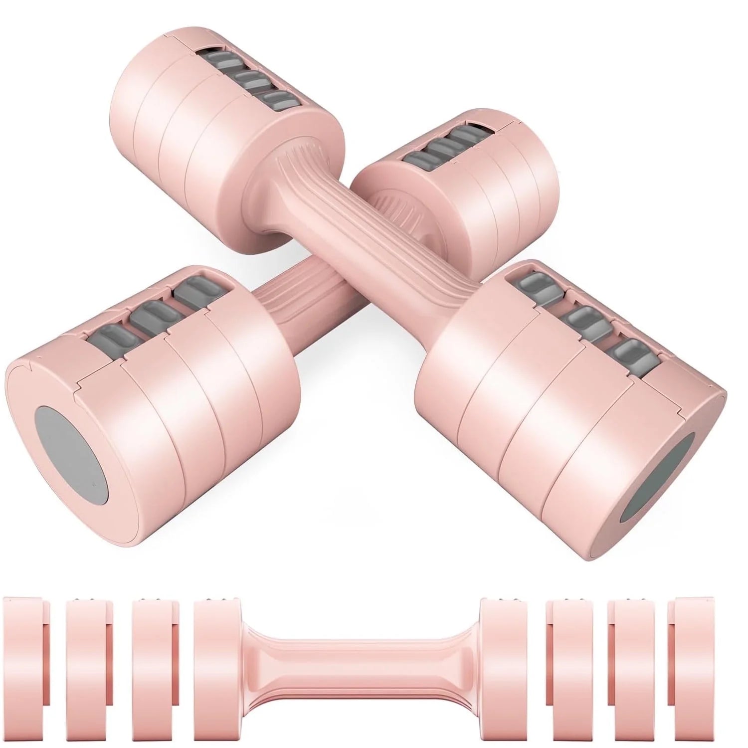 Adjustable Dumbbell Set, 2-5 Lbs, 4-In-1, Pink, 2 Count, Women'S Free Weights