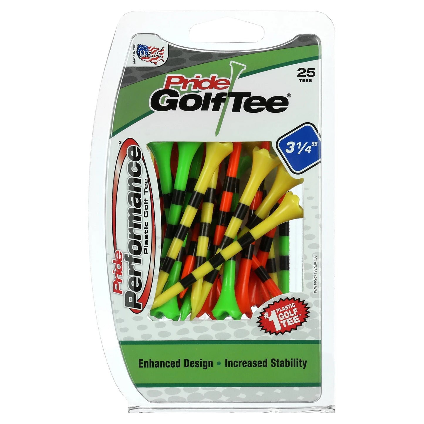 Pride Performance 3-1/4" Striped Fruit Mix Golf Tee, 25 Count