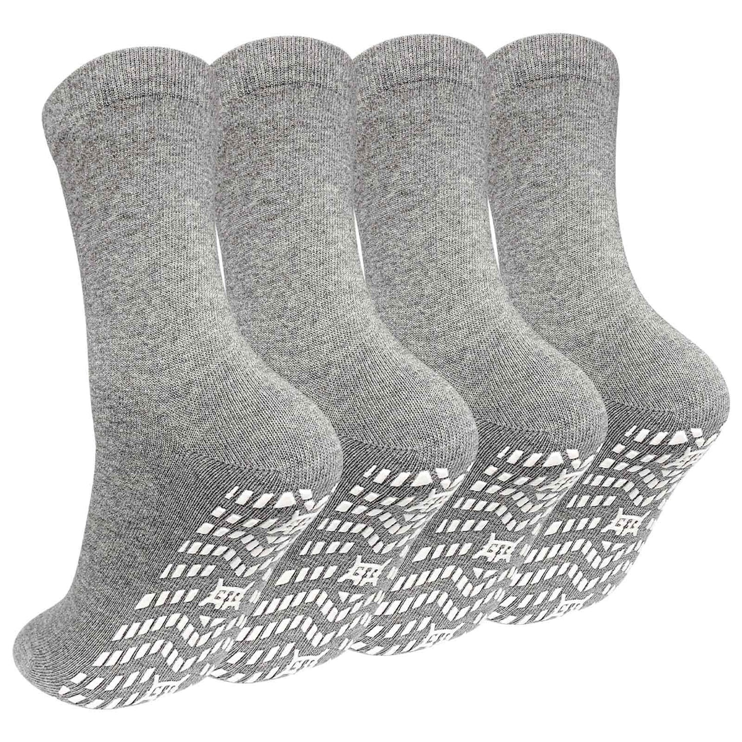 5 Pairs Non Slip Grip Socks - Ideal for Yoga, Pilates, Hospital Use - Men & Women'S Crew Sticky Gripper Socks (Size 10-13)