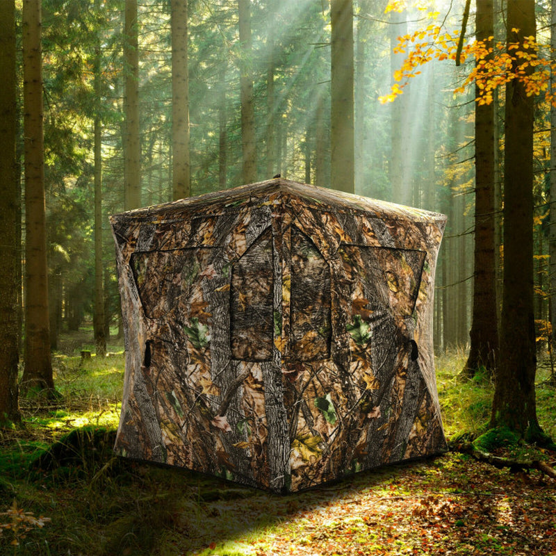 3 Person Portable Pop-Up Ground Hunting Blind with Tie-Downs