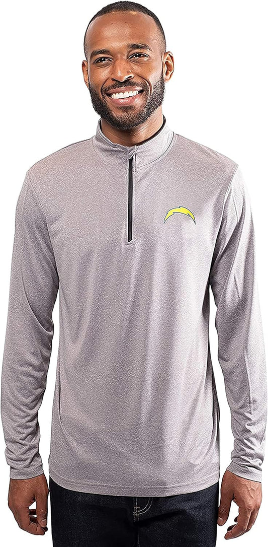 Adults NFL Official Super Soft Quarter Zip Long Sleeve T-Shirt